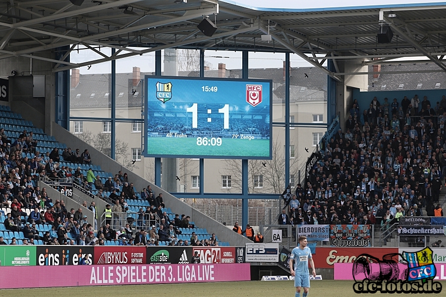 Chemnitzer FC - Hallescher FC 1:1 (0:0)